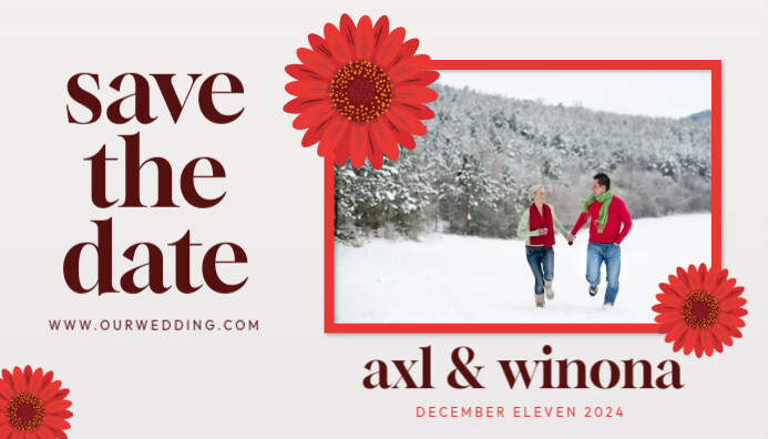 Date Blog Design Copy of White Floral Red Save The Date Blog Header | PosterMyWall