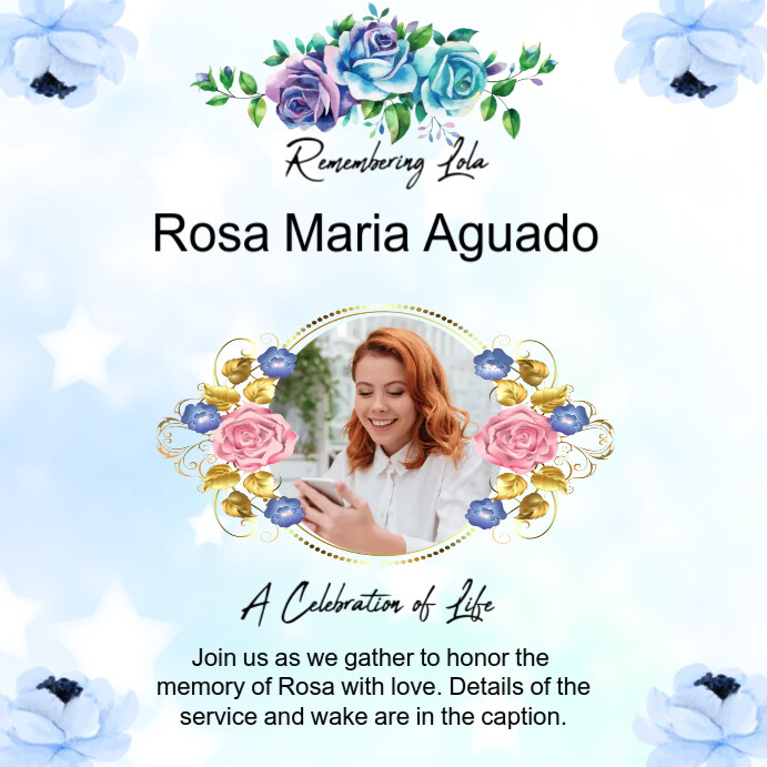 White Floral Remembrance Of Life Memory Instagram Post template