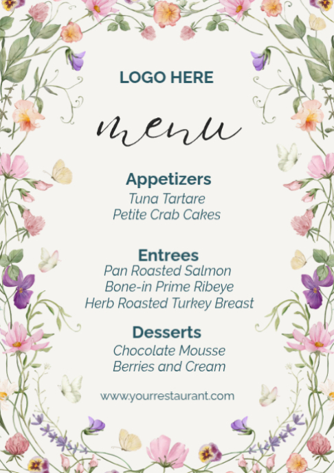 White Restaurant Menu A2 Template | PosterMyWall
