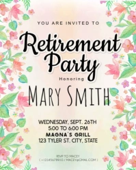 White Floral Retirement Party Instagram Portrait template