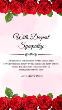 White Floral Rose Sympathy Instagram Story template
