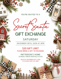 Branco Secret Santa Gift Exchange Flyer Template