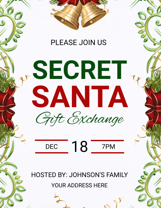Secret Santa Poster Template Word