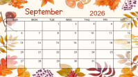 Blanco September 2026 Calendar Præsentation Template