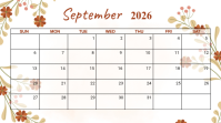 White September 2026 Calendar Presentazione Template