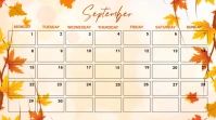 White Floral September Calendar  Presentation (16:9) template