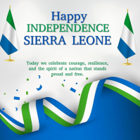 White Floral Sierra Leone Independence Day Logo template