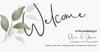 White Floral Simple Welcome Wedding Greeting Facebook Shared Image template