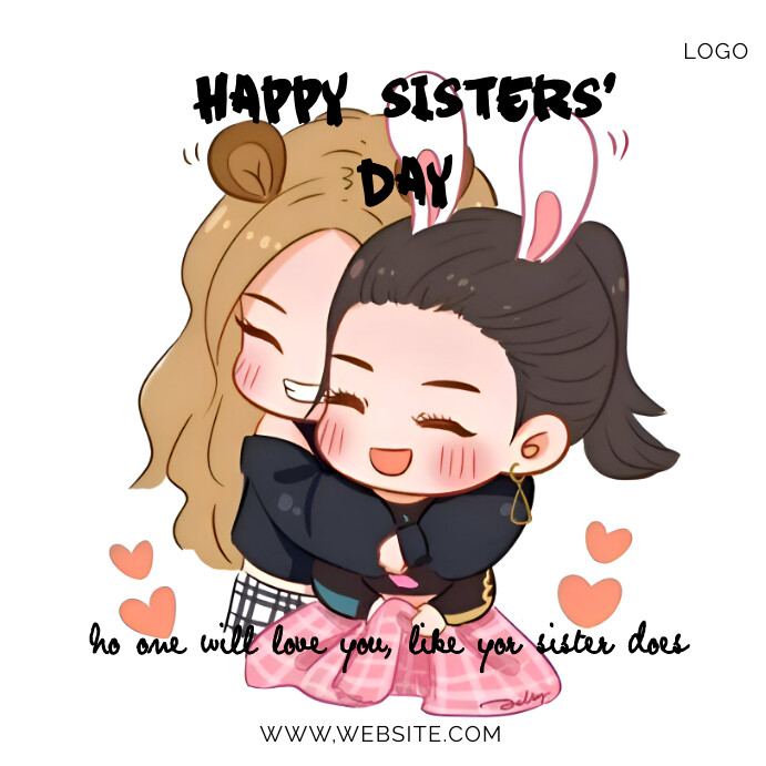 White Floral Sister's Day Instagram Post Template | PosterMyWall