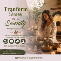 White Floral Sound Healing Instagram Post template