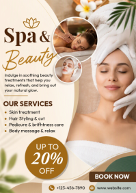 白色 Spa & Beauty Services A4 Template