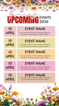 White Floral Spring calander of Events Instagram Story template