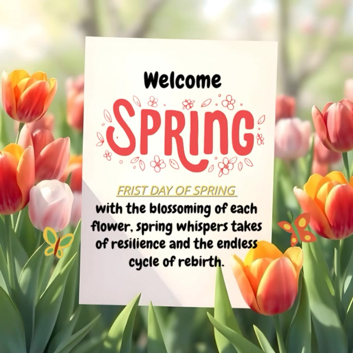 White Floral Spring Celebration Square Video Template | PosterMyWall