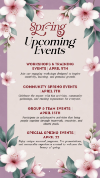 White Floral Spring Events Instagram Story template