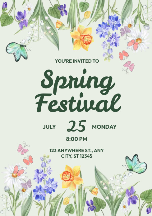 Copy of White Floral Spring Festival A4 | PosterMyWall