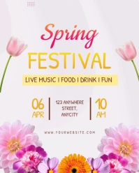 White Floral Spring Festival Instagram Portrait template