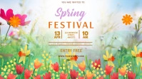 White Floral Spring Festival Pos Twitter Twitter-Beitrag template