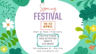 White Floral Spring Festival Pos Twitter Twitter-Beitrag template