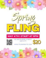 White Floral Spring Fling Instagram Portrait template