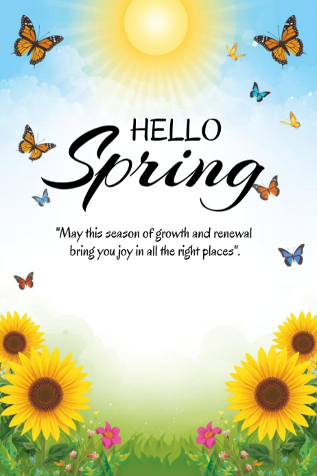 White floral spring greeting poster Template | PosterMyWall