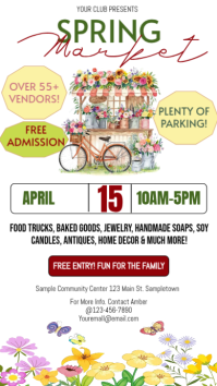 White Floral Spring Market Event Instagram Story template
