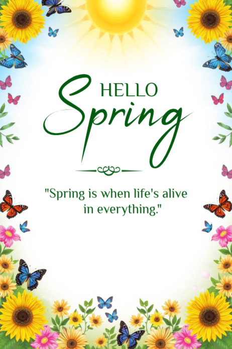 White floral spring poster Template | PosterMyWall