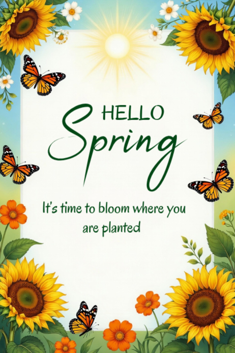 White floral spring poster Template | PosterMyWall