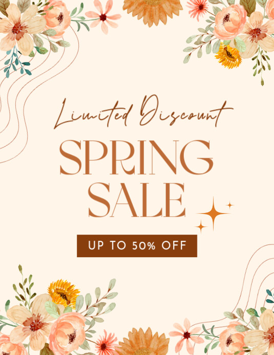 Copy of White Floral Spring Sale Advertisement Flyer (us Letter ...