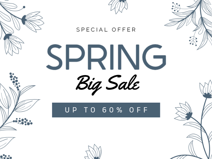 White Floral Spring Sale Yard Sign Template | PosterMyWall