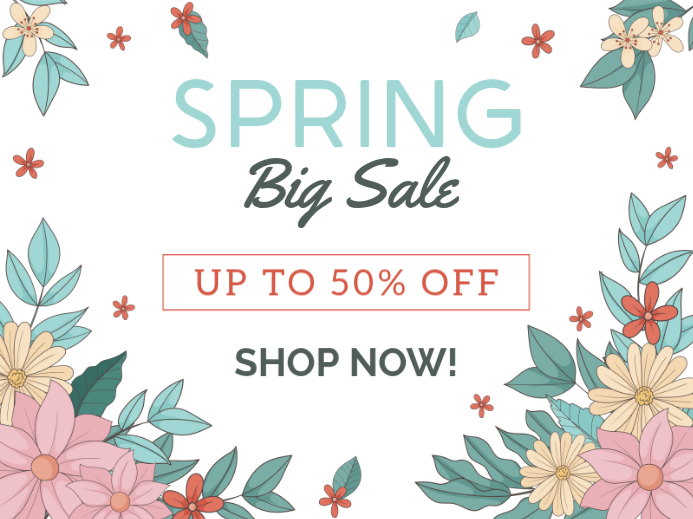 Plantilla de White Floral Spring Sale Yard Sign | PosterMyWall