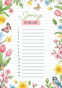 White Spring To-do List A1 Template | PosterMyWall