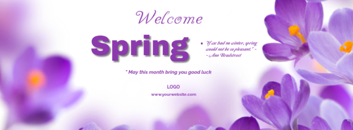 Welcome Spring For Facebook White Floral Spring Welcome Facebook Cover Photo Template | PosterMyWall