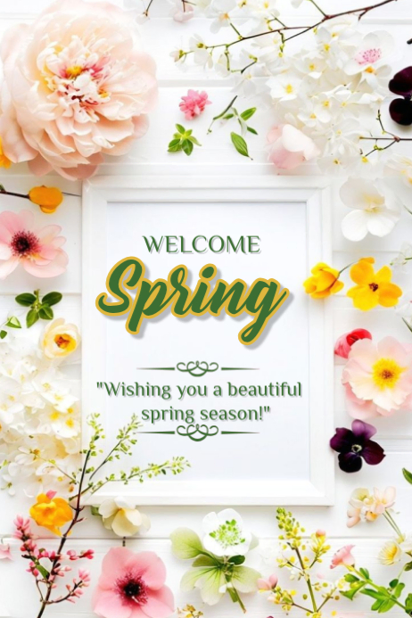 Plantilla de Blanco Spring Welcome Pósters | PosterMyWall