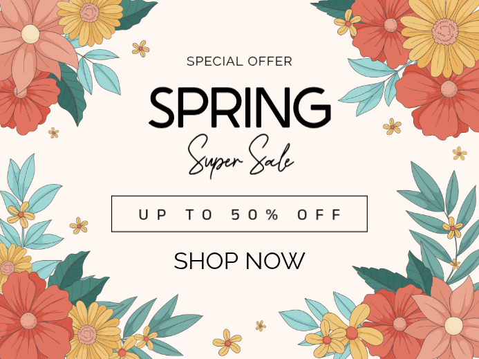 White Floral Spring Yard Sign Template | PosterMyWall