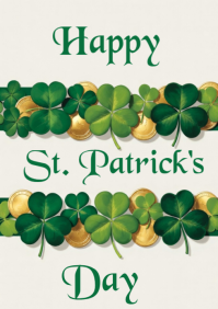 White Floral St. Patrick's Day Celebration A3 template