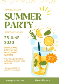 Summer Party Celebration A2 template