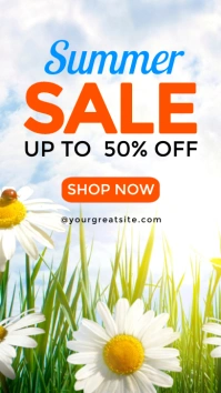White Floral Summer Sale Instagram Story template