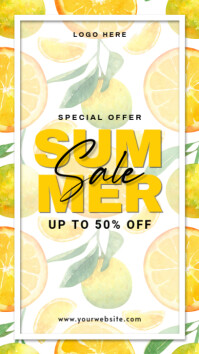 White Floral Summer Sale  Instagram Story template
