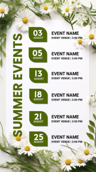 White Floral Summer Upcoming Events  Instagram Story Indaba yaku-Instagram template