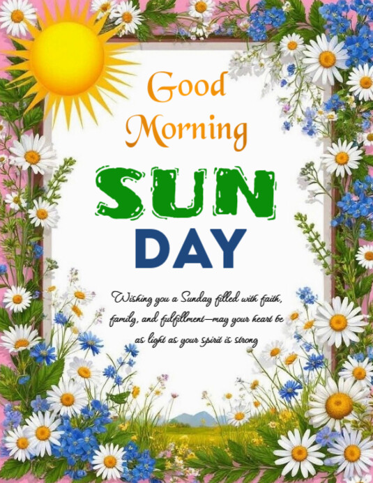 White Floral Sunday Post Flyer (us Letter) template