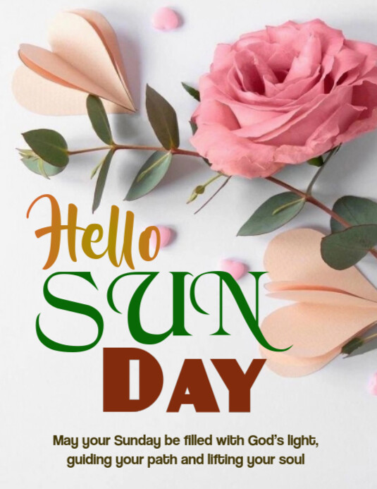 White Floral Sunday Post Flyer (us Letter) template