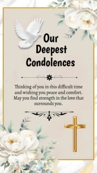 White Floral Sympathy Card  Instagram Story template