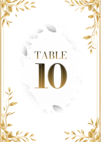 White Floral Table Number A6 template