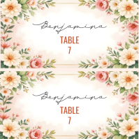 White Floral Table Number Place Cards Template Instagram Post