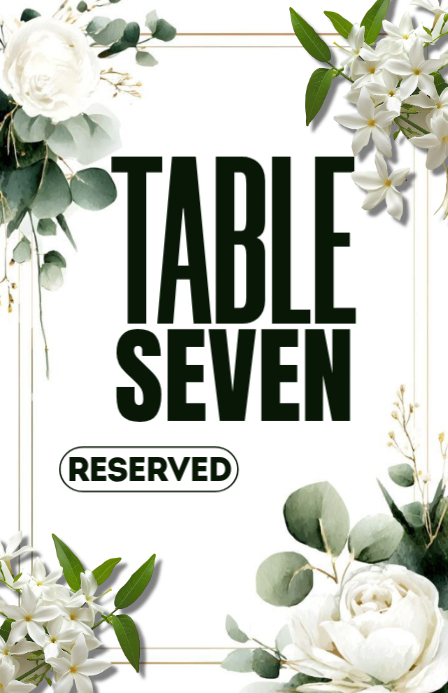 White Table Reservation Tabloid Template | PosterMyWall