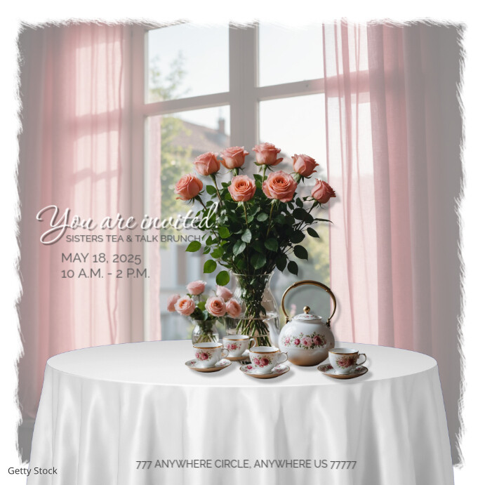 Copy of White Floral Tea Party Instagram Post | PosterMyWall