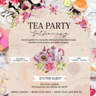 Blanco Tea Party Instagram-opslag Template