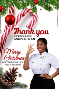 White Floral Thank You / Business Appreciation  Poster template