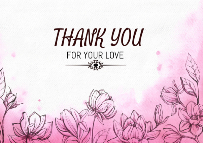 Plantilla de White floral thank you card a2 | PosterMyWall
