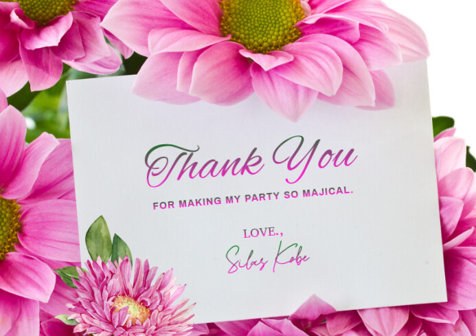 Copy of White Floral Thank You Card A4 | PosterMyWall